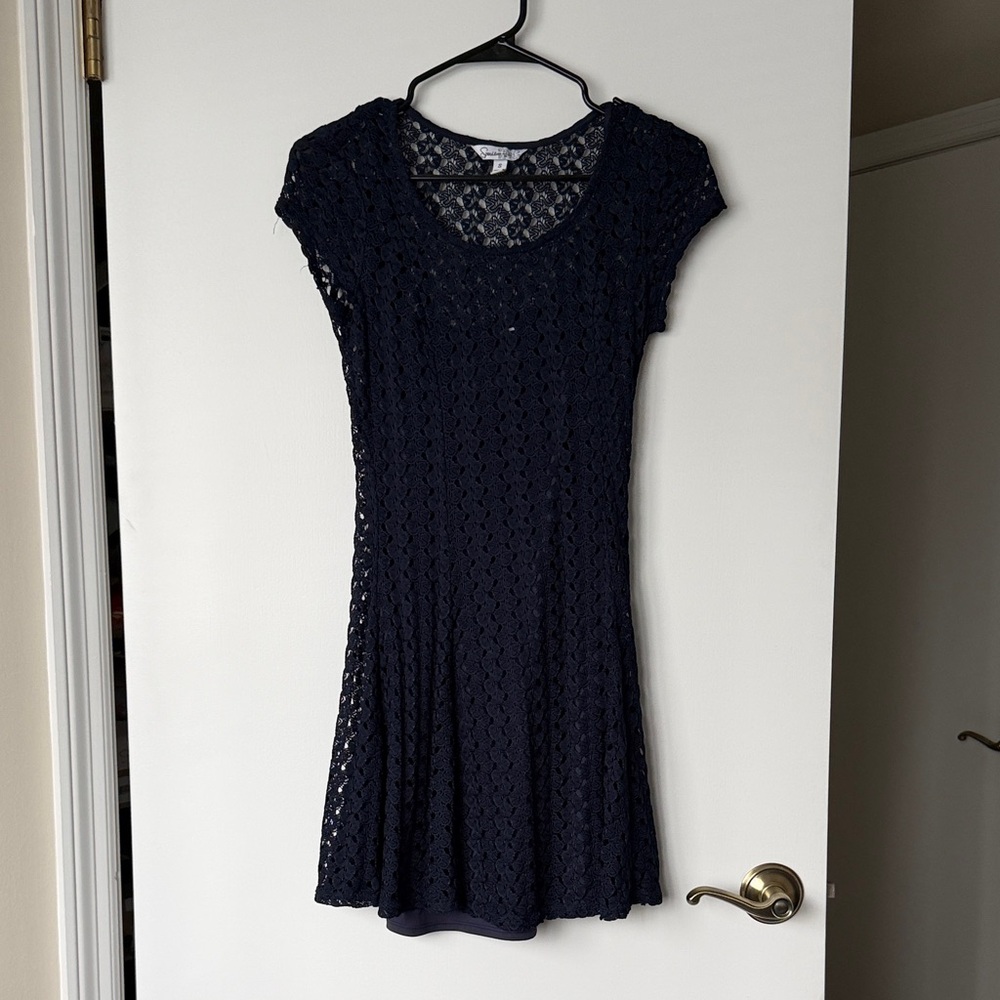 Speechless Navy Lace Mini Dress